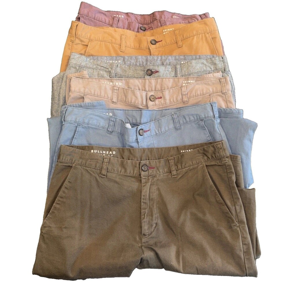 Lot Of 6 Bullhead Denim Co Mens Skinny Chinos 32/29-4 Skinny And 2 Skinny Crop
